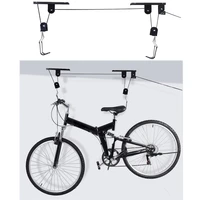 bike bicycle lift ceiling mounted hoist storage garage hanger pulley rack lift assemblies wall mount rack