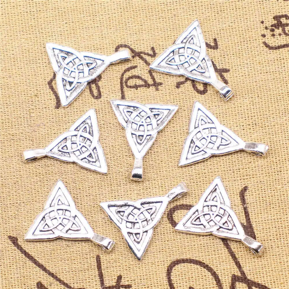 

Кельтский амулет, подвески для женского серебряного цвета, 10 шт. 23x27 мм