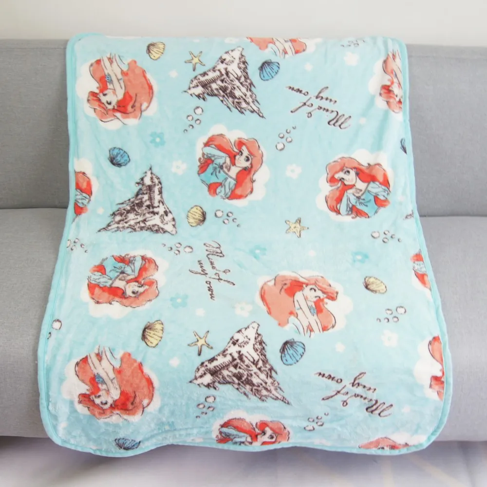 Disney светильник голубая маленькая Русалка Одеяло плотный двойной Слои пледы 100x140