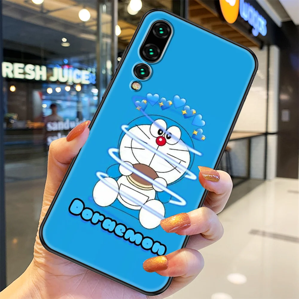 

Cute Cartoon Doraemon Phone case For Huawei P Mate P10 P20 P30 P40 10 20 Smart Z Pro Lite 2019 black soft cover silicone hoesjes
