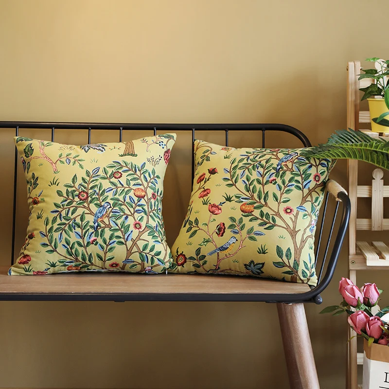 DUNXDECO чехол для подушки декоративные Чехол Винтаж страна Стиль птицы Флора печать