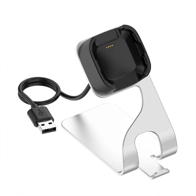 

Подставка для зарядного устройства с кабелем для быстрой зарядки, совместимый с устройством-держателем умных часов Fitbit-Versa/Fitbit-Versa Lite