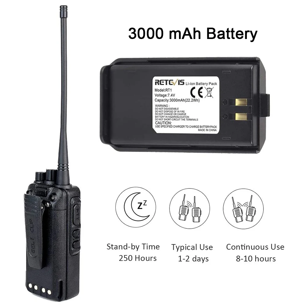 10 Вт высокомощная рация 6 шт. Retevis RT1 VHF (или UHF) аналоговые радиоприемники с большим