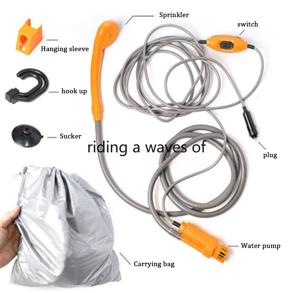 Походный душ 12 в электрический набор для душа на открытом воздухе путешествий