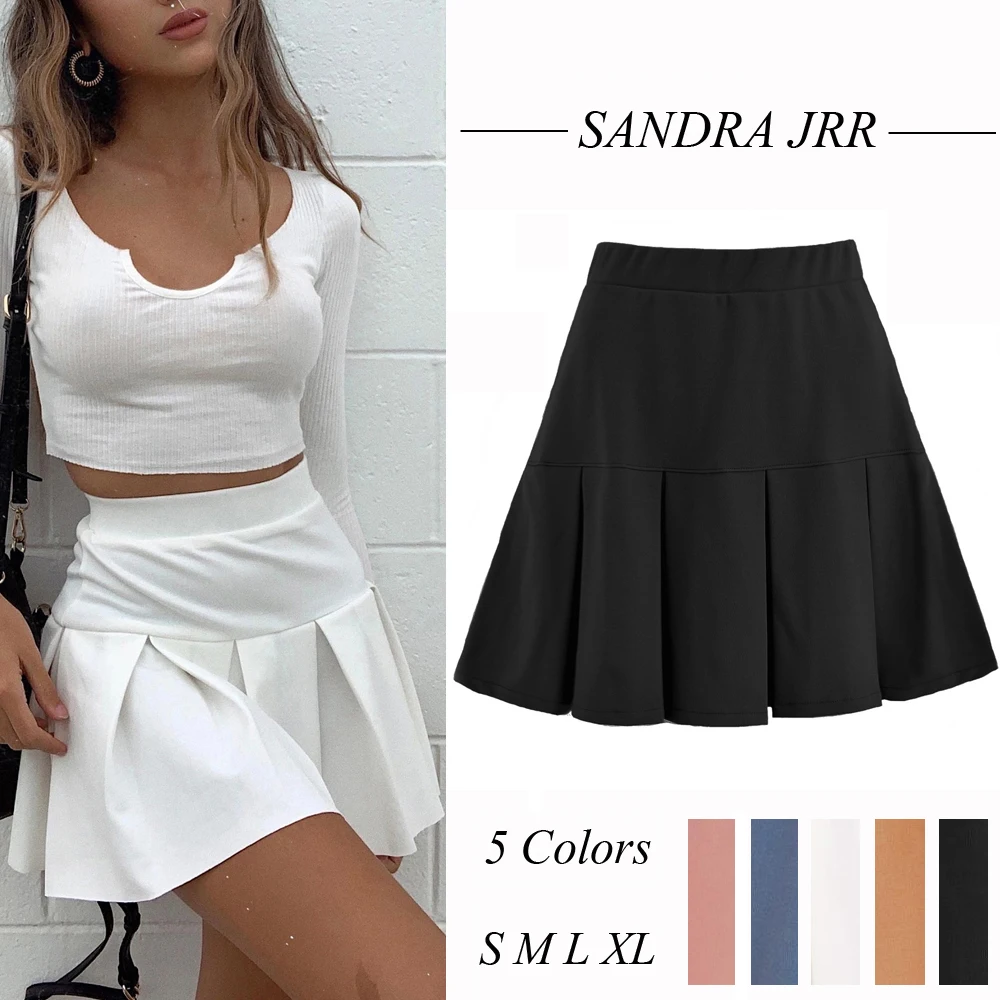 

Women Girls Skirt High Waisted Pleated Skater Tennis School A-Line Skirt Uniform Skirts Preppy Style