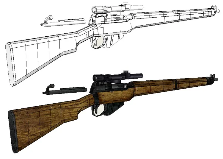 Lee-enfield Paper Model Weapons And Firearms 3d Hand-made Drawings Military Jigsaw Puzzle (art.: 3920b25aedec4) - 3920b25aedec4