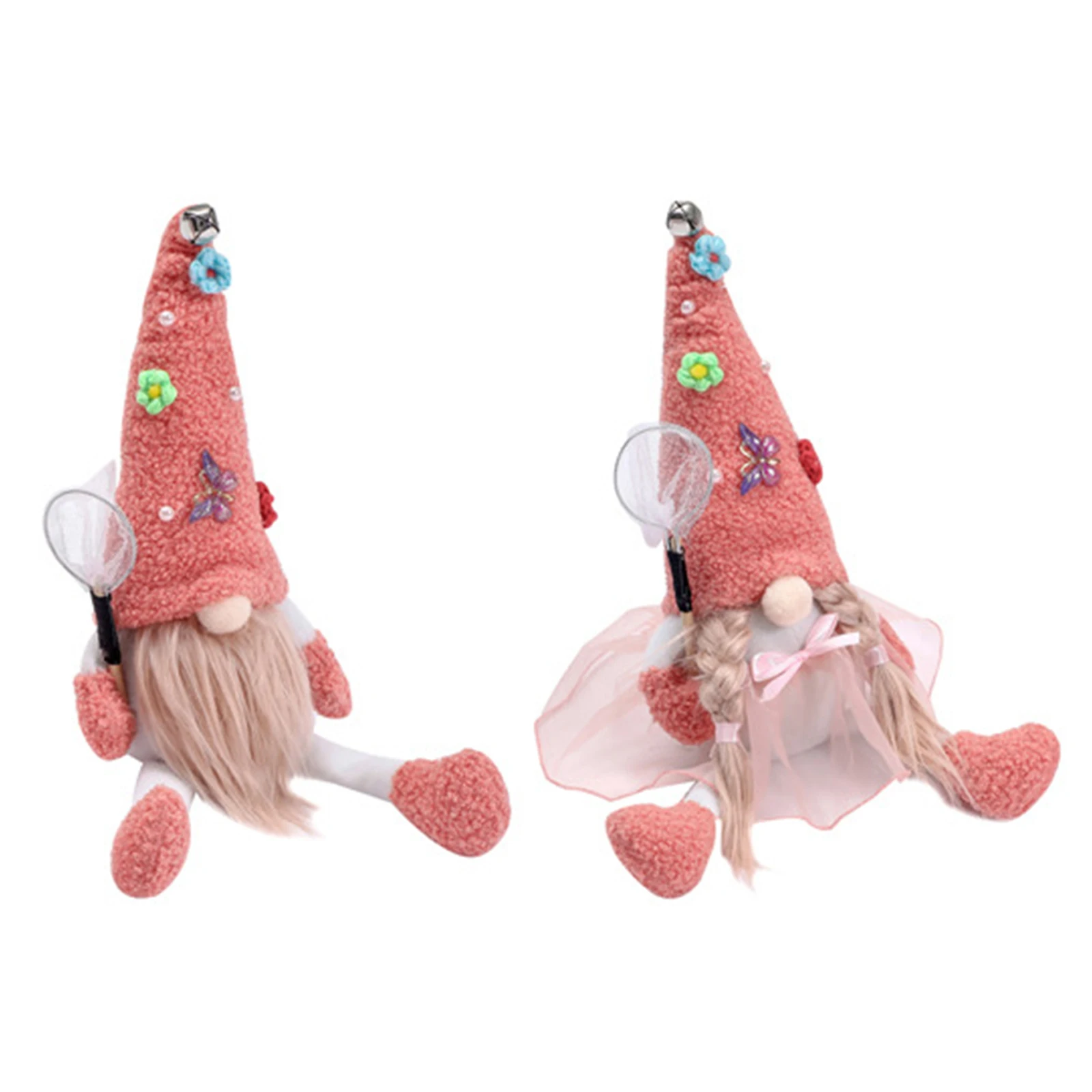 

Holiday Ornaments Cloth Butterfly Flowers Dwarf Old Man Doll Reusable Commercial Window Counter Christmas Tree Pendants