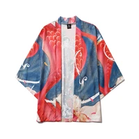 summer loose cardigan kimono men haori japanese ukiyoe printed kimono yukata women harajuku fashion casual cosplay jacket