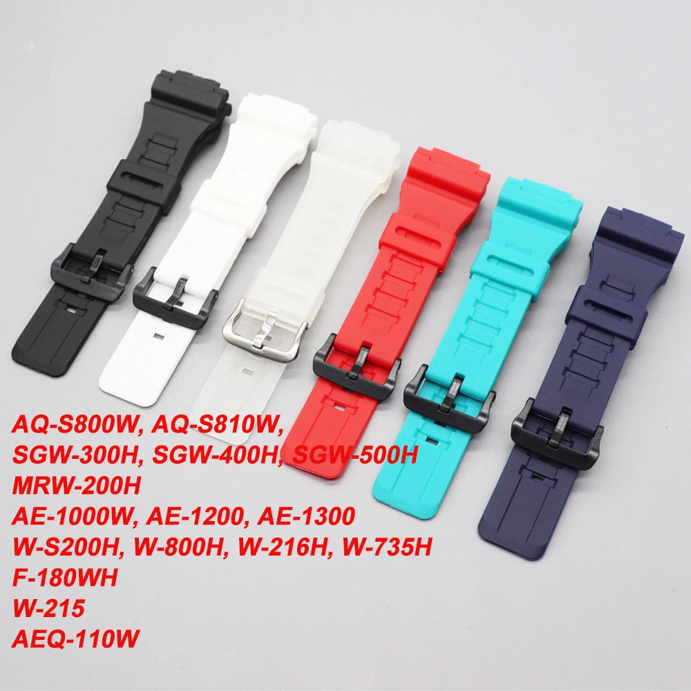 Черный полимерный матовый ремешок 18 мм для Casio G-Shock AQ-S810W S800W AEQ-110W W-735H спортивный