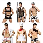 Сексуальный полицейский костюм, латексное Сетчатое сексуальное нижнее белье, горячая эротическая Униформа полицейского, ролевая игра, сексуальная одежда для взрослых мужчин, костюм полицейского