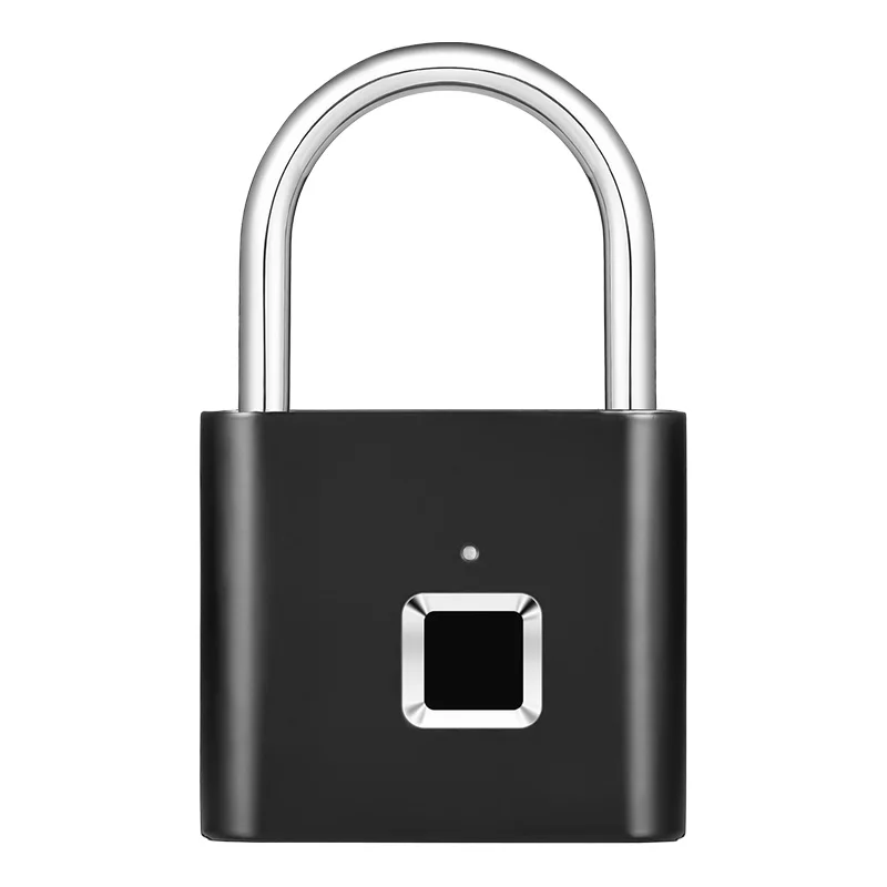 Black Умный Замок с отпечатком пальца, USB Перезаряжаемый электронный домашний Противоугонный замок для безопасности, замок для двери, замок для багажа - Цвет: Black