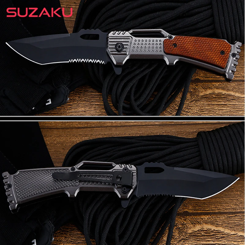 

8.2'' 210MM Damascus Steel Red Sandalwood Steel Folding Knife Sharp Pocket Folding Blade Knife Outdoor EDC Tools Tactical Knife