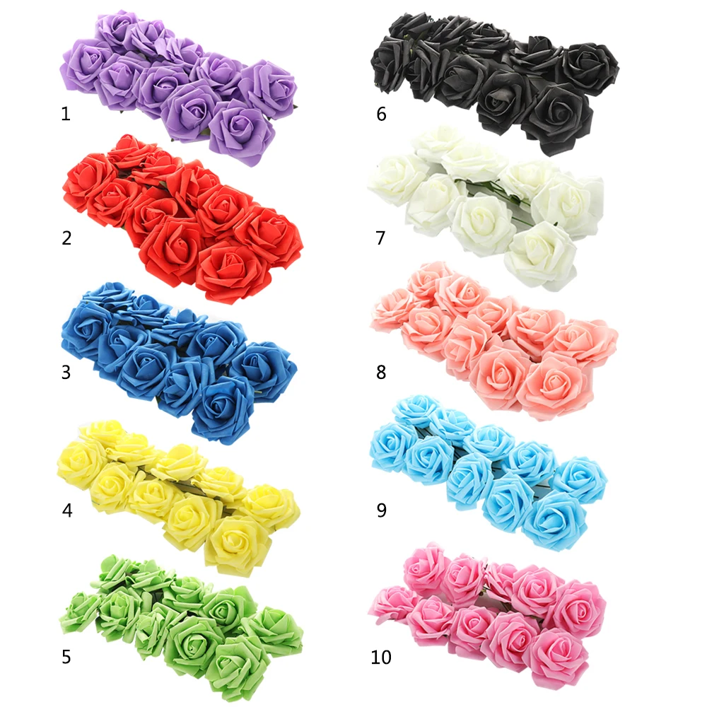 

10pcs Artificial Flower Gifts for Valentine's Day High Quality DIY Simulation Rose Wedding Supplies Party Fake Flower