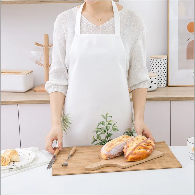 

Waterproof Polyester Apron Woman Adult Bibs Home Cooking Baking Coffee Shop Cleaning Aprons Kitchen Accessory