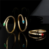 fashion design colorful eyes zircon gold snake shape bracelet geometric snake shape bracelet exquisite jewelry ladies jewelry
