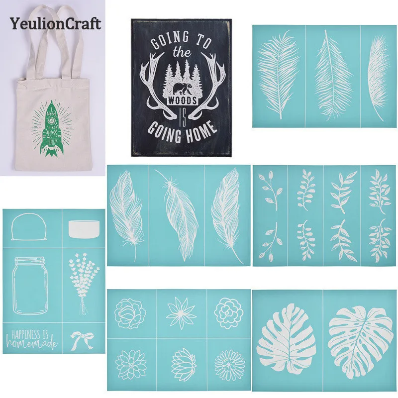 Трафареты Chzimade с принтом черепахи Листьев цветов растений трафареты для марок