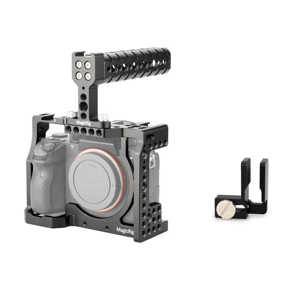 Клетка для камеры MAGICRIG с верхней ручкой + совместимый HDMI Кабельный зажим Sony A7RIII