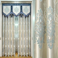 custom curtains simple european luxury living room jacquard upscale noble bedroom cloth blackout curtain tulle valance n299