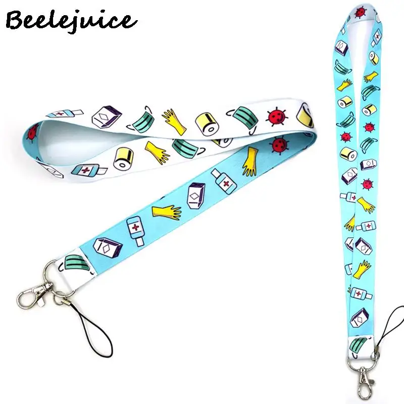 

24pcs Cartoon Medical supplies Neck Strap Lanyard keychain Mobile Phone Strap ID Badge Holder Rope Keyrings Gift Webbing Ribbons