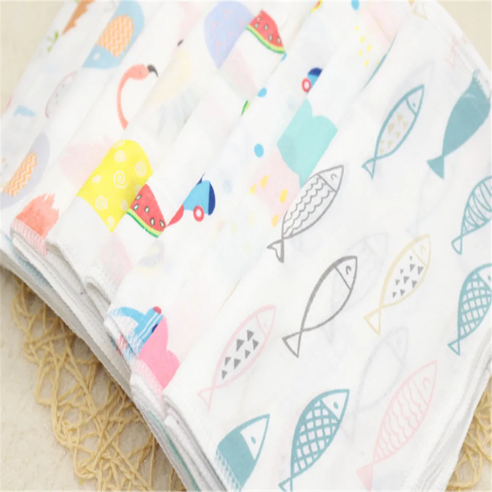 

10pcs cute 20*20cm Muslin Cotton Baby Soft Cotton Towel Infant Bath Washcloth Kids Feeding Baby Wipes Cloth