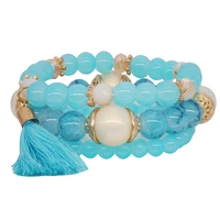 bohemian bead tassel bracelet set for women fashion charm multilayer bracelet boho jewelry femme 2021 accessories