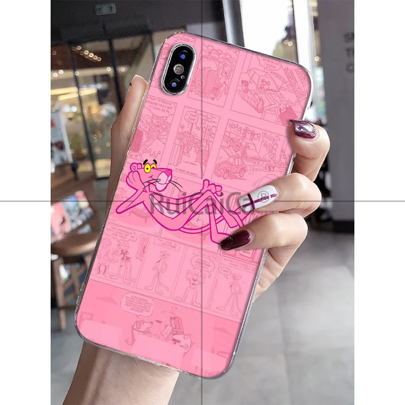 Ruicaica Розовая пантера прозрачный мягкий силиконовый чехол для телефона iPhone 8 7 6 6S