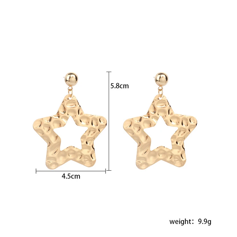

Hammered Open Heart Earrings Women's Earrings Gold Plated Jewelry Aesthetic Accessories For Girls Valentines Day Gift Paired