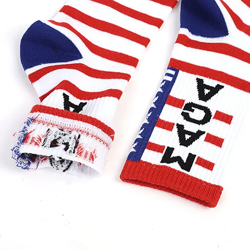 Сшитые цветные носки с принтом американского национального флага 2020 мягкие