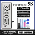 Аккумулятор большой емкости для iPhone 5S, 3200 мАч, оригинальная сменная батарея для Apple iPhone 5S, качественная батарея для iPhone 5s
