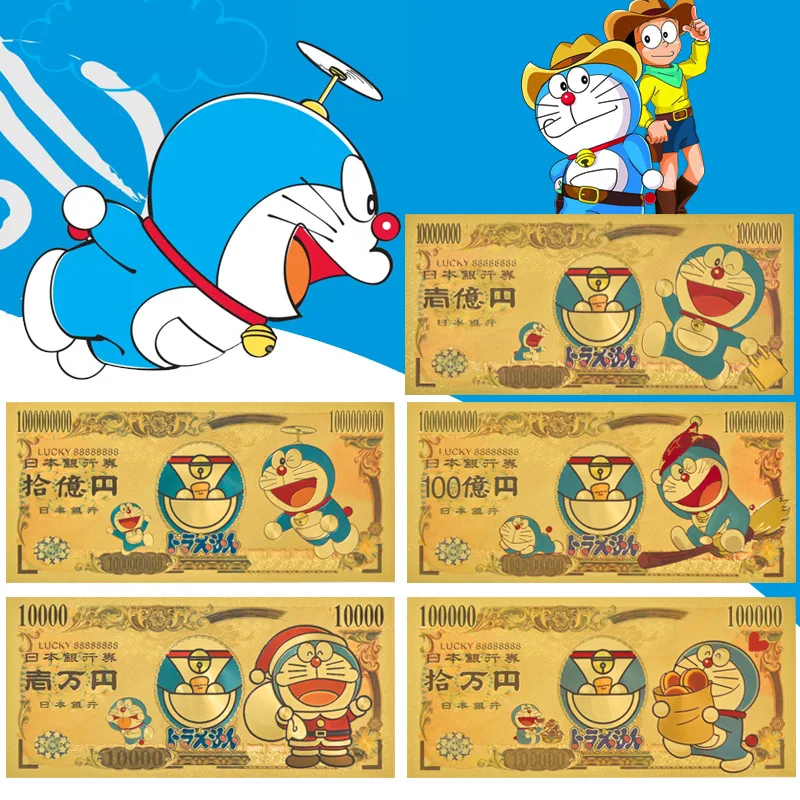 

Japan Original Limited 2021 Doraemon Blue Fatty Animation Commemorative Banknote Gold Foil Banknote Collection