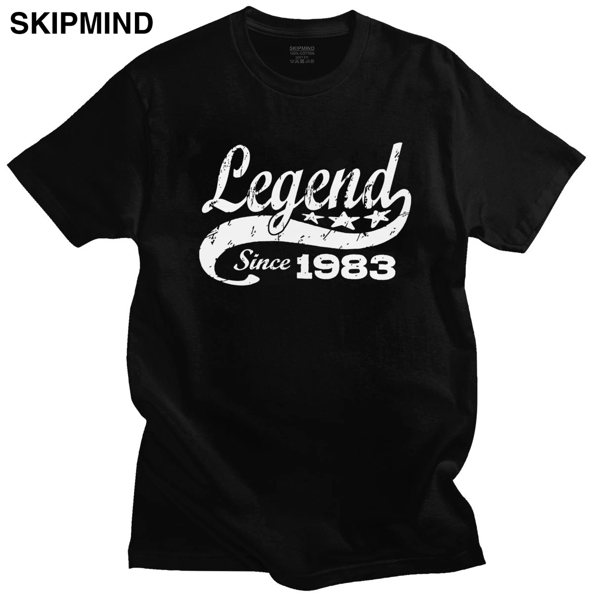 

Cool Legend Since 1983 Tshirt Men Short Sleeve Soft Cotton T-shirt O-neck Casual Tops 37th 37 Years Old Birthday Gift Tee Shirts