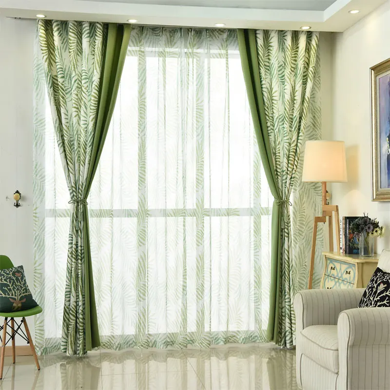 Высококачественные Американские сельские активные зеленые Печатные шторы с