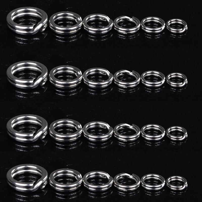 

100PCs Connecting Fishing Rings Sets Stainless Steel Split Rings Crankbait Hard Bait Lure Accessories Tackle Bait Circle