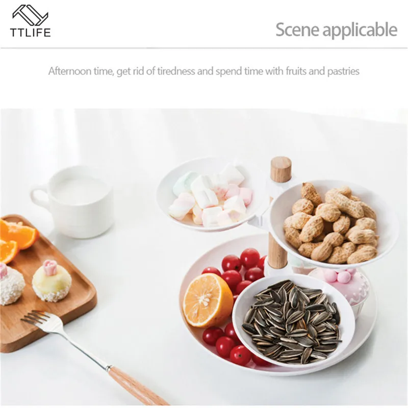 4 слоя сушеных фруктовых тарелок роторный торт десерты стенд Кондитерские