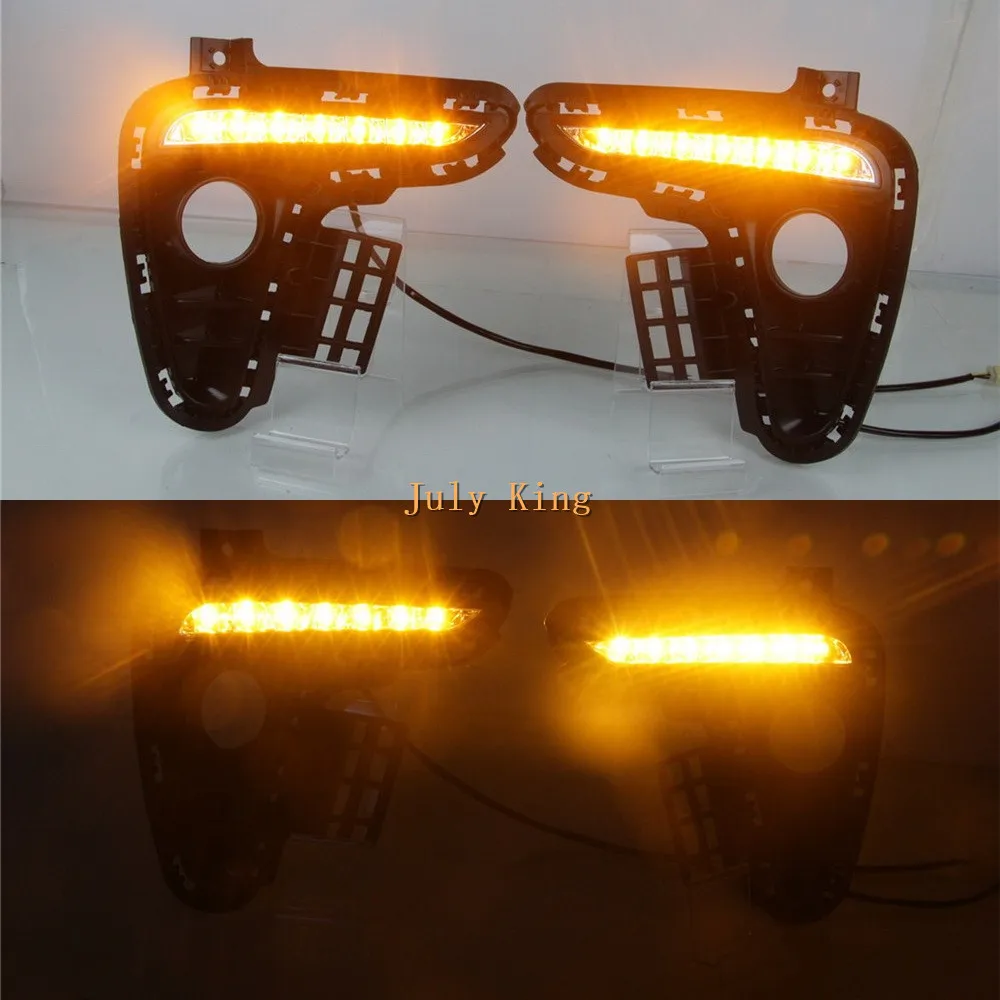 July King LED Daytime Running Lights Case for Kia Rio IV K2 2017+ Front Bumper DRL + Yellow Turn Signals | Автомобили и мотоциклы