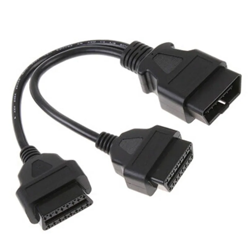 Новый разветвитель OBD OBDII16 16-контактный штекер на двойной гнездо Y-разъем