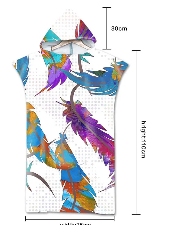 Цифровая печать Альпака халат для ванной Полотенца открытый Пижама комбинезон
