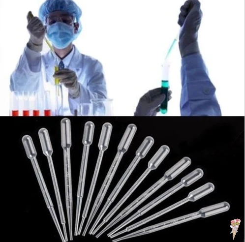 

10Pcs Disposable Pipettes Plastic Graduated Pasteur Pipette Dropper Polyethylene Makeup Tools 3ML