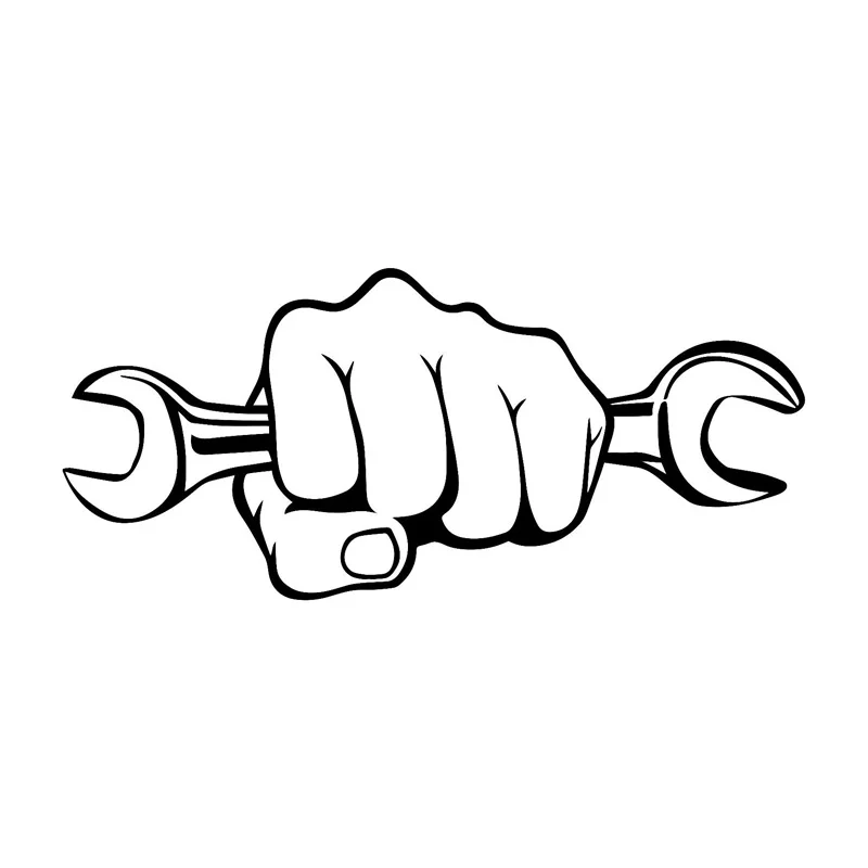 

Dawasaru Personalized Car Stickers Mechanic Holding A Wrench Waterproof Decals Truck Motorcycle Auto Accessories PVC,17cm*7cm