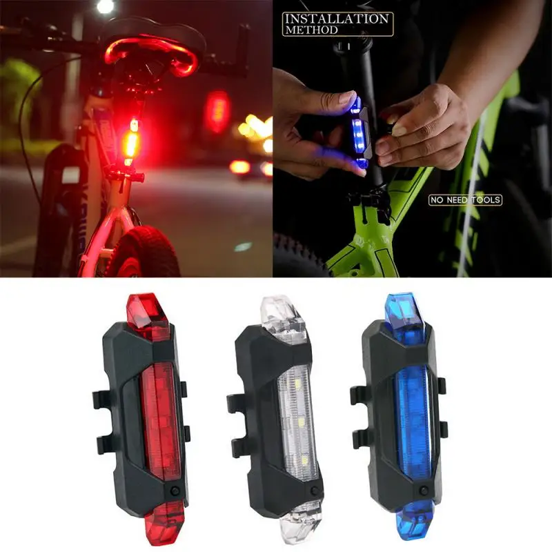 

Bike Light Taillamp Safety Warning Light Luz Trasera Waterproof Rear Tail Light LED USB Rechargeable Mountain Bike Cycling Light