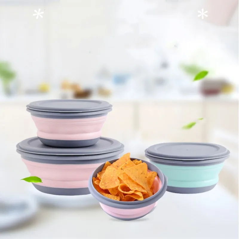 3 шт. Складная миска для походов на открытом воздухе наборы посуды Силиконовый