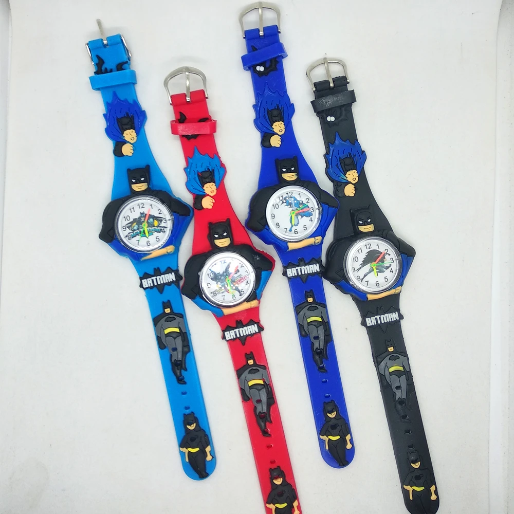 5 мультфильм Стиль для мальчиков детей часы Super hero мягкий ремешок Детские
