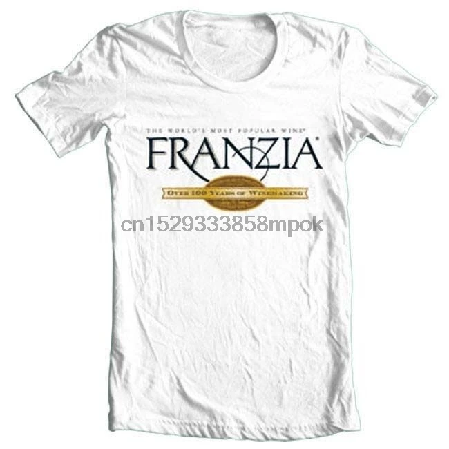 Винная футболка Franzia в стиле ретро 100% хлопок белая с графическим принтом
