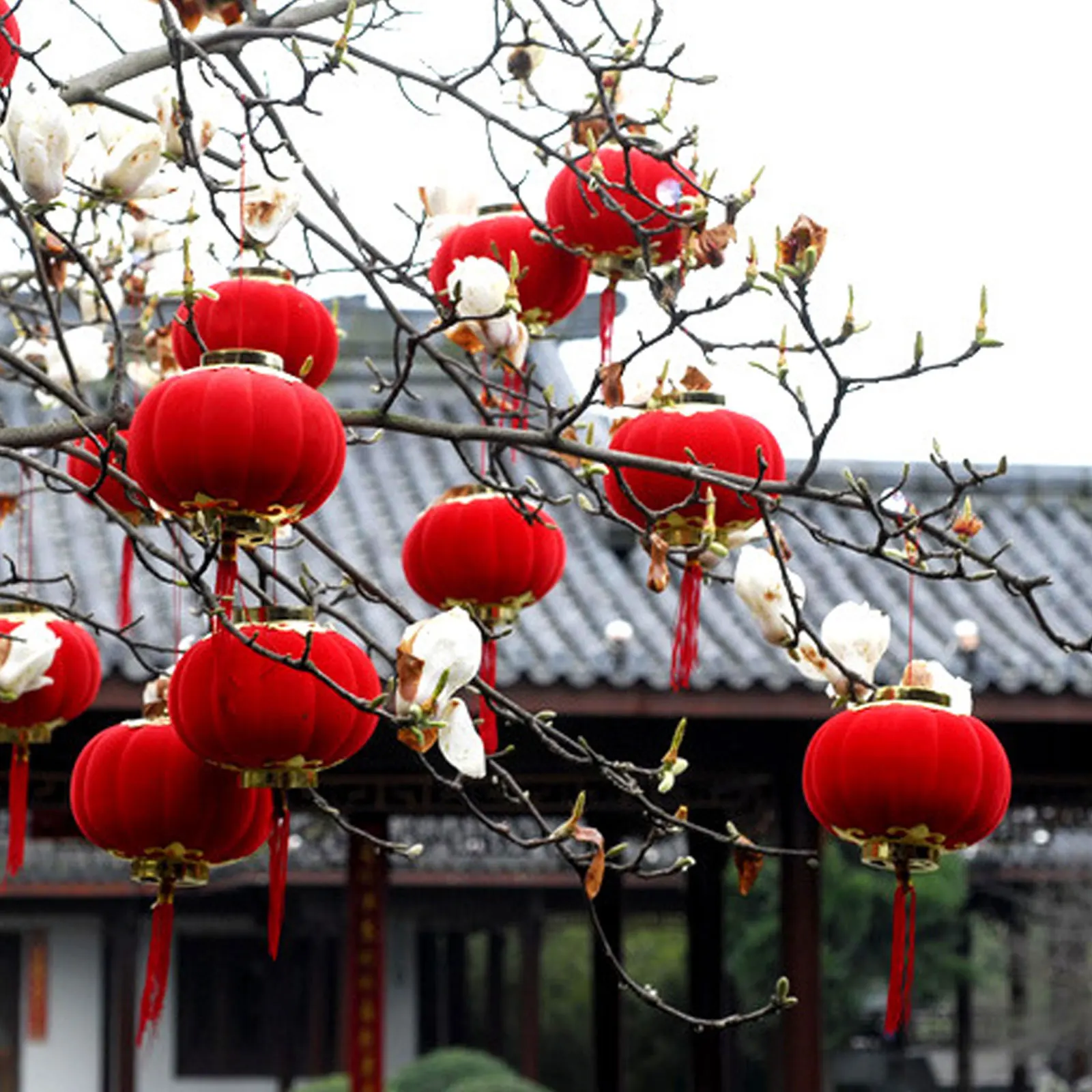 Behogar китайский Стиль красные маленькие Фонари s для новый год праздник весны
