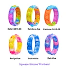 Игрушки-фиджеты Popit, силиконовый браслет для крыс, пионерский цветной браслет, креативный подарок для детей, развивающий браслет, сжимаемая игрушка