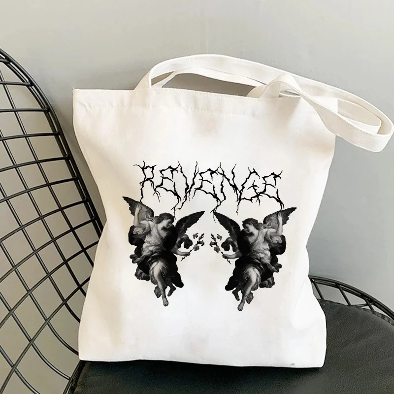 

Gothic Dark Angels Print Shopping Bag Shopper Bags Handbag Bag Tote Reusable Ecobag Canvas Bag Shoulder Bag Tote Large Capacity