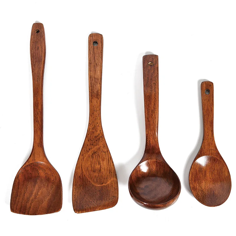 Старая Лаковая деревянная ложка антипригарная шпатель Длинная Деревянная Ручка