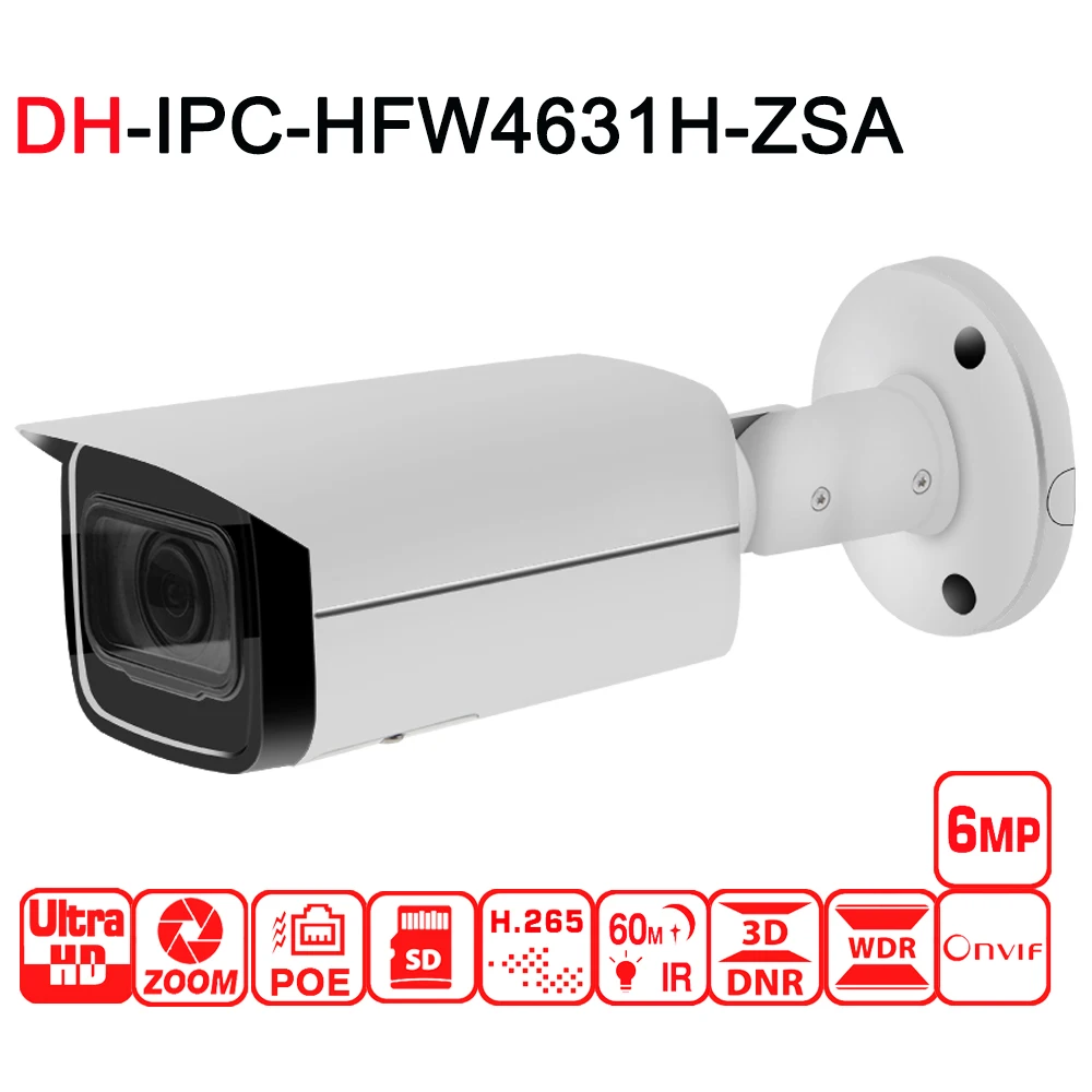 Камера видеонаблюдения DH IP 6 МП с кронштейном IPC HFW4631H ZSA 2 7 13 5 мм моторизованный зум