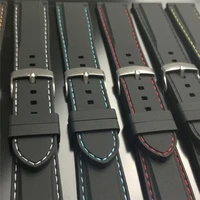 18202224mm soft rubber silicone watchbands diver watch band with quick release spring bars watch strap black blue red orange