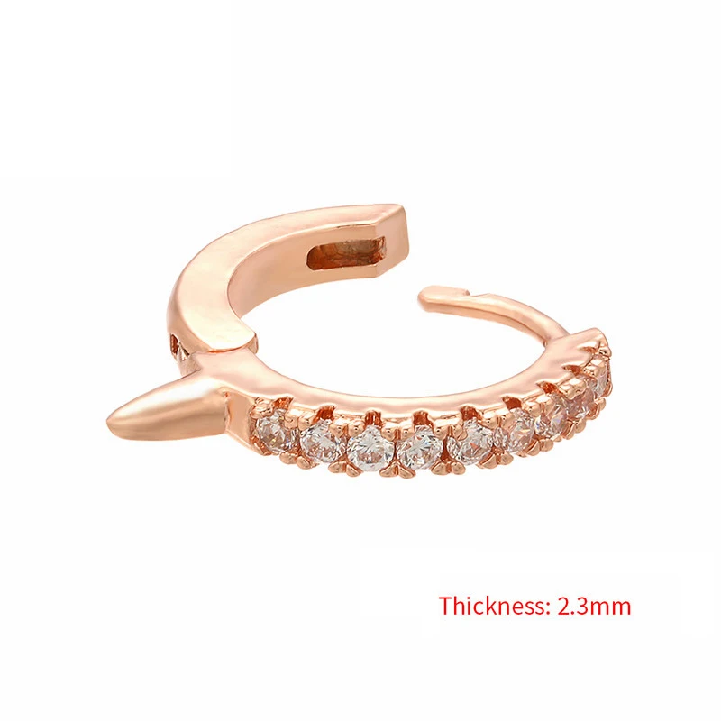 Серьги кольца с фианитами для пирсинга маленькие модные украшения прокола хряща